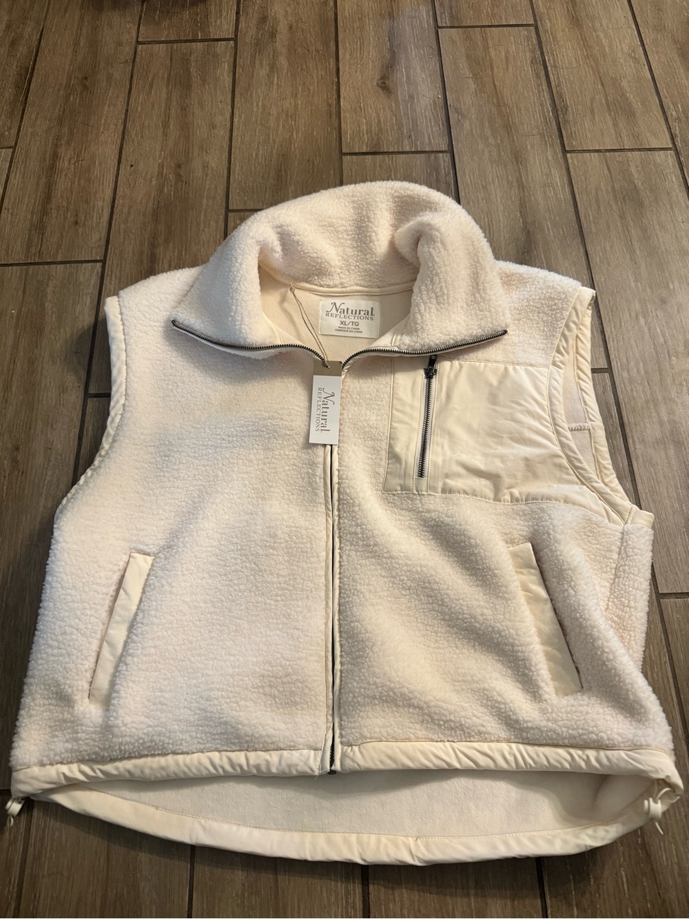 Natural Reflections Cream Sherpa Fleece Vest